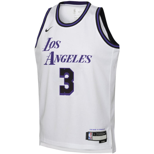 Boys' Grade School Anthony Davis Nike Lakers 2022/23 Swingman Jersey City Edition - White