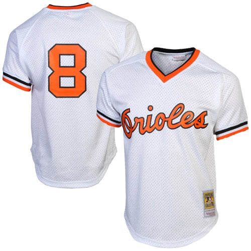 Cal Ripken Jr. Baltimore Orioles Mitchell & Ness 1985 Authentic Cooperstown Collection Mesh Batting Practice Jersey - White