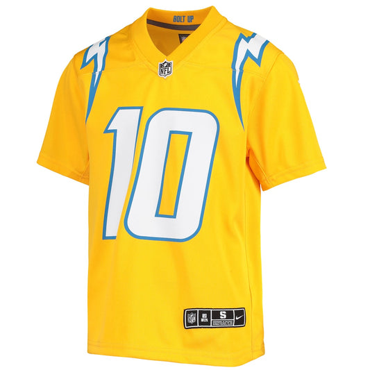 Boys' Grade School Justin Herbert Nike Chargers Inverted Team Game Jersey - Gold